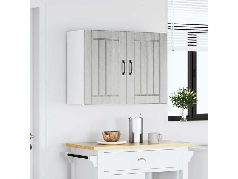  Meuble de rangement, armoire murale de cuisine lucca sonoma gris bois ingénierie shl1743  - Conforama A
