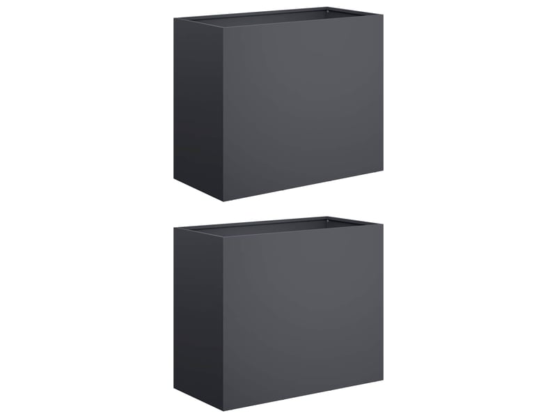  Jardinière - cache-pot de jardin 2 pcs anthracite 60 x 30 x 50 cm  - Conforama A