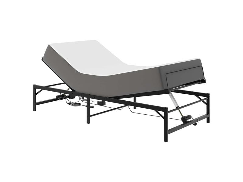 Lit simple- lit adulte - cadre de lit électrique réglable noir 80 x 200 cm acier - Conforama B