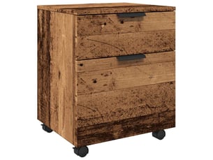 Caisson de bureau, classeur mobile roues vieux bois 45x38x54 cm bois d'ingénierie