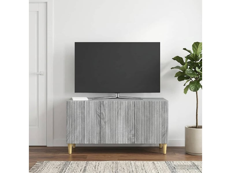  Meuble tv - banc tv - meuble de rangement 99 x 34,5 x 50 cm sonoma gris bois d'ingénierie  - Conforama B