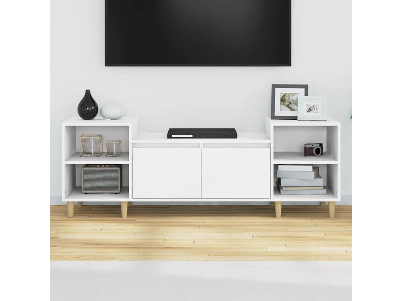  Meuble tv - banc tv - meuble de rangement blanc 160x35x55 cm bois d'ingénierie  - Conforama C