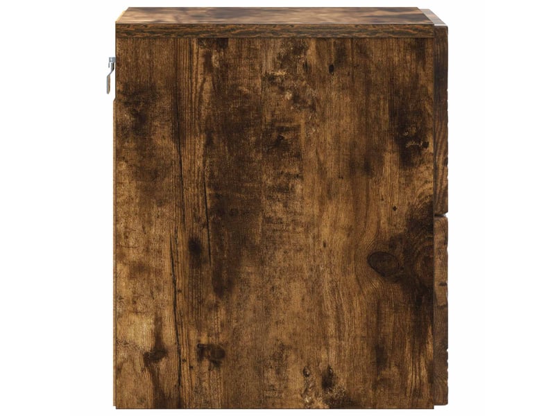  Table de chevet - cabinet de chevet - table de nuit mural chêne fumé 34,5 x 33 x 40 cm  - Conforama D