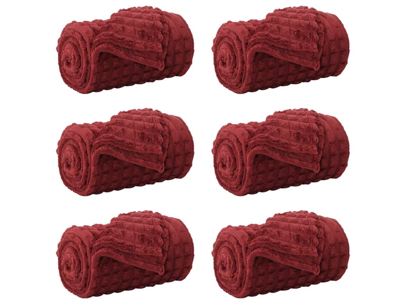  Couverture jetée de canapé 6 pcs rouge bordeaux 240x220 cm 8.63 kg  - Conforama A
