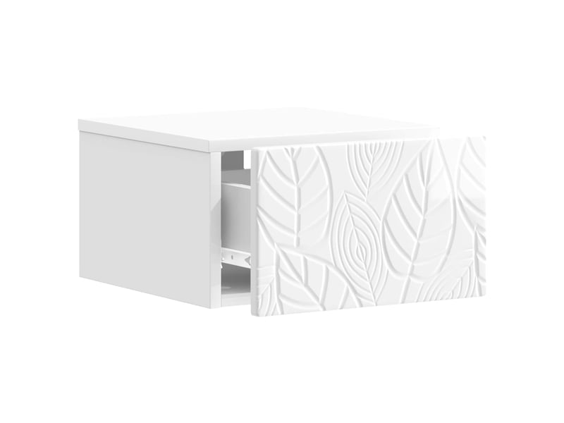  Table de chevet - table d'appoint murale 2 pc blanc brillant 34,5 x 33 x 20 cm  - Conforama D