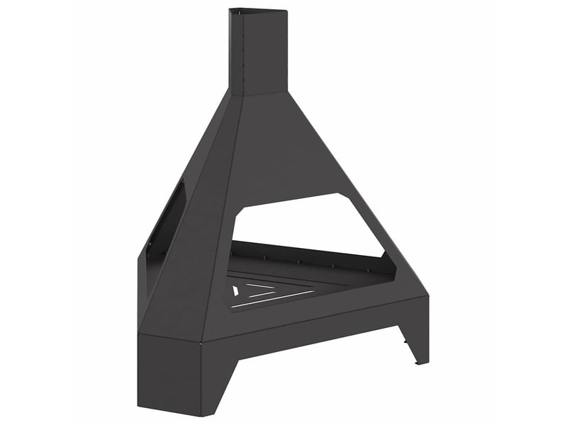  Brasero exterieur, foyer camping noir 50x43x52 cm acier patiné  - Conforama A