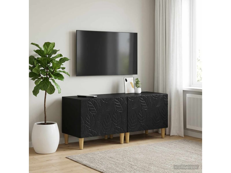  Meuble tv - banc tv - meuble de rangement noir bois d'ingénierie  - Conforama B