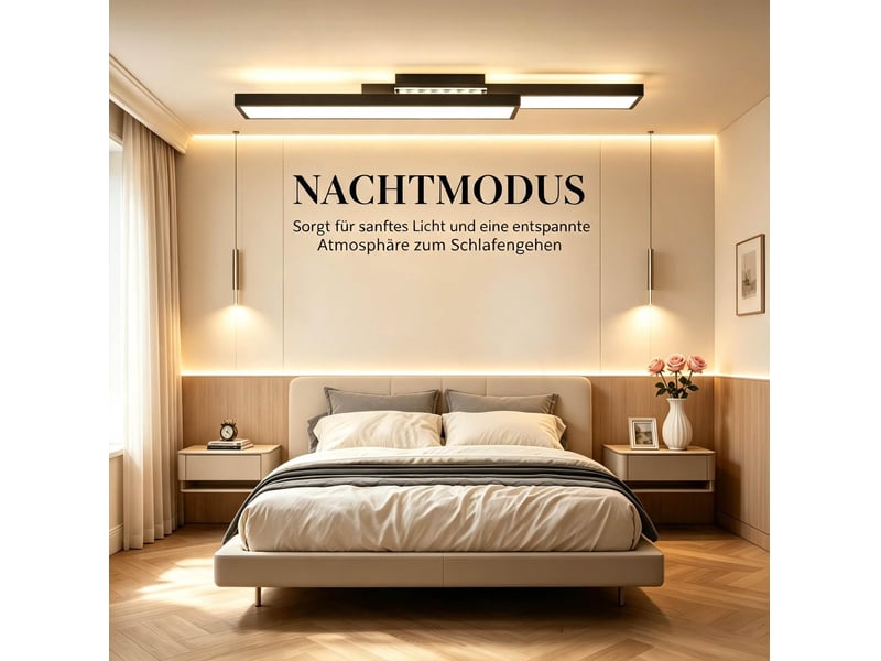  Plafonnier led rectangulaire 70x30 cm 43 w avec télécommande métal noir  - Conforama D
