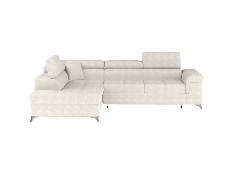  Canapé d'angle convertible palazzo 4 places beige – angle gauche avec coffre  - Conforama A