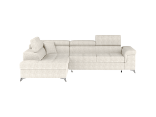 Canapé d'angle convertible palazzo 4 places beige – angle gauche avec coffre