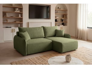 Canapé d'angle réversible convertible CASANOVA 3 places Tissu Vert