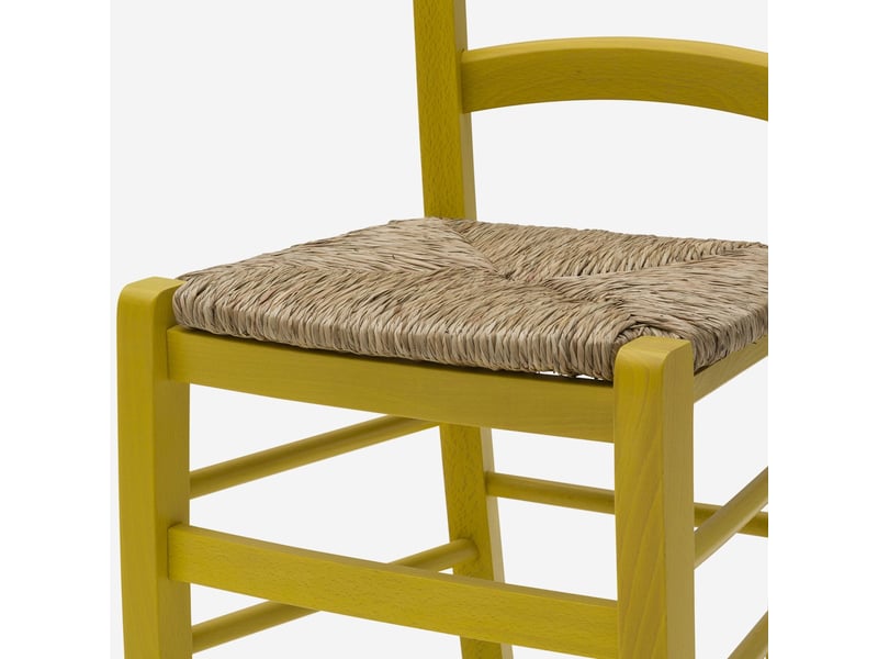  Lot de 2 chaises de salle à manger en bois massif anna - jaune  - Conforama D