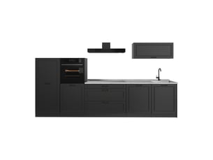 Vicco cuisine, anthracite campagneanthracite, 340cm plan de travail marbre