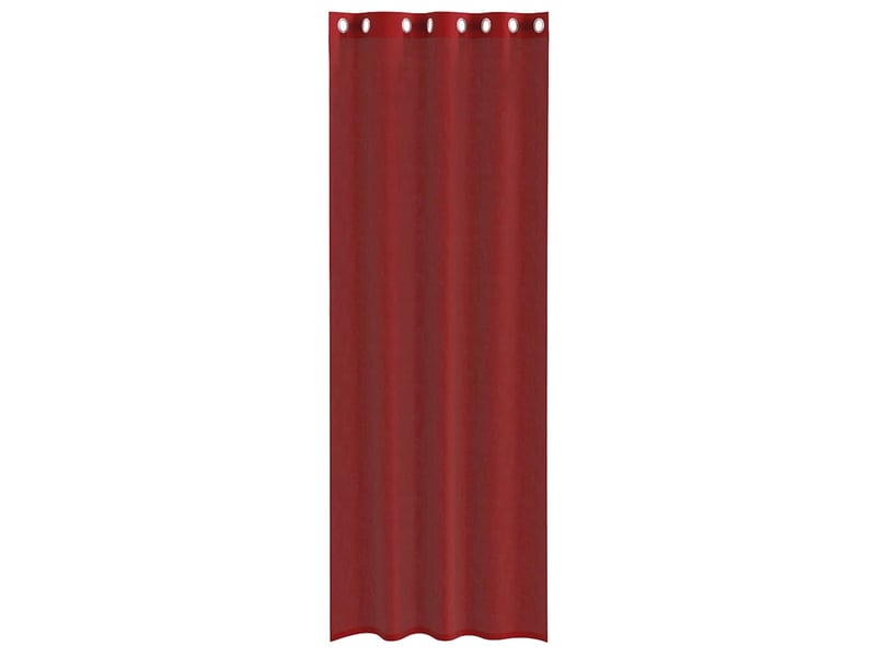  Lot de 2 rideaux en voile, voilages avec œillets rouge bordeaux cf44407  - Conforama D