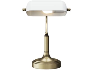 Lampe de bureau de banquier avec abat-jour réglable et interrupteur à bascule pour bureaubibliothèque, blanche