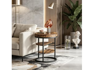 Table basse rond(e) coloris bicolore TCQPZ - 50 cmx50 cm