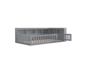 Lit banquette 90x200 cm LUHOMFU coloris gris