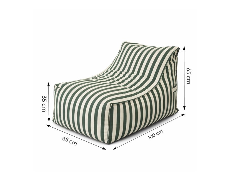 Ensemble de poufs d’extérieur rayés vert déperlant positano  - Conforama C