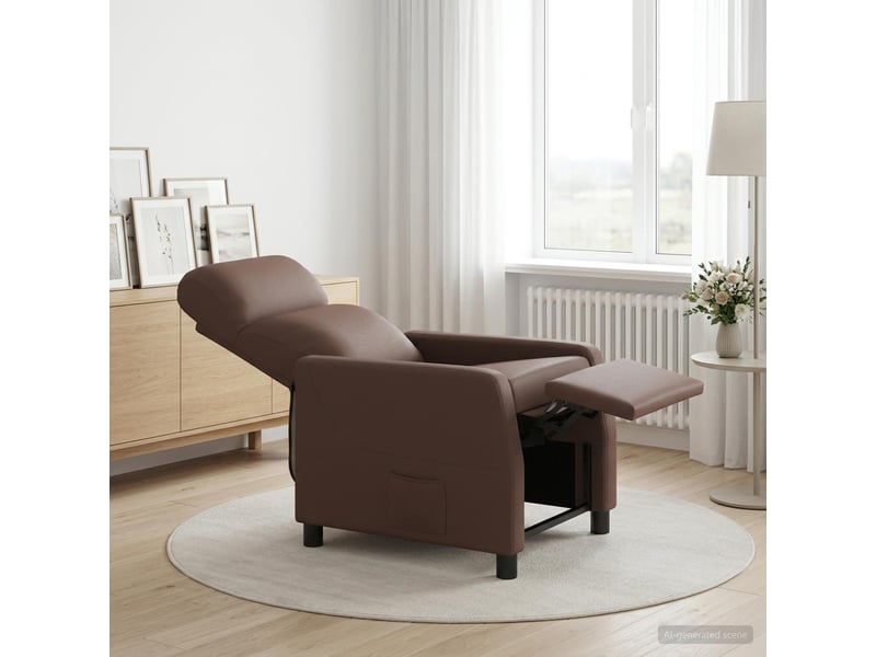  Vidaxl fauteuil inclinable marron simili cuir  - Conforama B