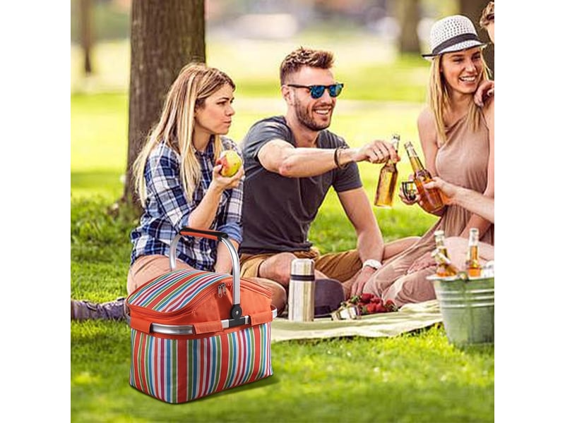  Refroidisseur de pique-nique pliable: matériau durable isolé de 30 litres, rangement pour glacière en plein air, organisateur de nourriture de voyage  - Conforama B