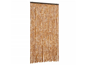 Rideau anti-mouches, moustiquaire ocre et blanc 100x200 cm chenille cf43574