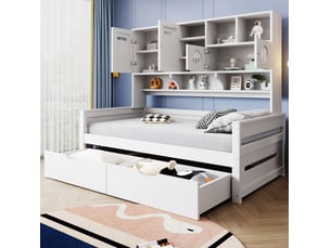Lit combiné 90x200 cm <strong>HAVRYA</strong>  <strong></strong> coloris blanc