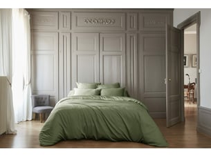 Housse de couette 260 x 240 cm 100% viscose de bambou 120 fils salomé romarin