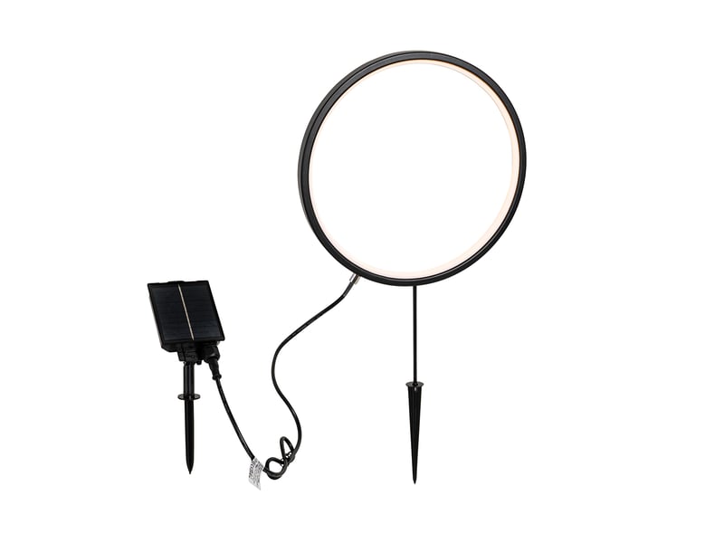  Lot de 2 lampes à piquet noires 60 cm avec led rechargeable et solaire ip65 - adalind  - Conforama B
