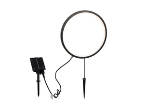 Lot de 2 lampes à piquet noires 60 cm avec led rechargeable et solaire ip65 - adalind