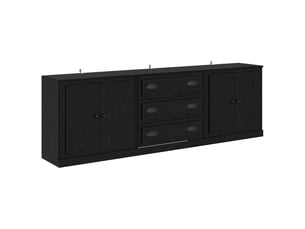 Buffet - bahut - meuble de rangements 3 pc chêne noir 210 x 35,5 x 67,5 cm bois d'ingénierie