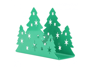 Porte-serviettes en acier inoxydable en forme d'arbre de noël pour décoration de restaurant à domicile (vert)