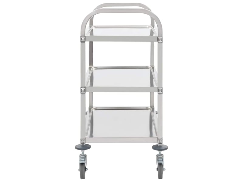  Desserte de cuisine, chariot de rangement à 3 niveaux 95x45x83,5 cm acier inoxydable  - Conforama C