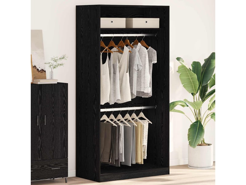  Armoire chambre, armoire de rangement chêne noir 100x50x200 cm bois d'ingénierie shl8359  - Conforama B