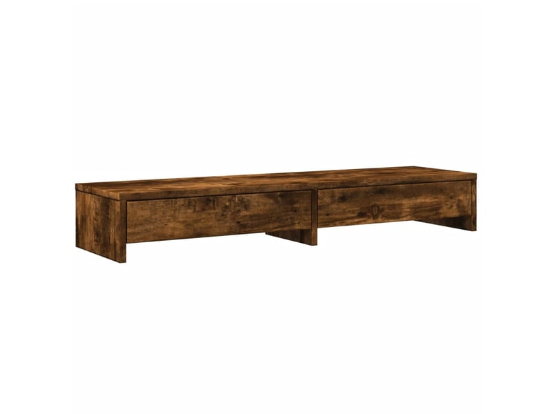  Support de moniteur table meuble bureau avec tiroirs bois d'ingénierie marron 02_0044937  - Conforama A