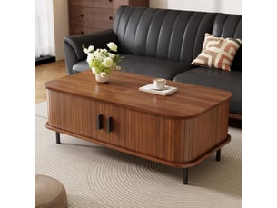 Table basse rectangulaire coloris marron <strong>CHICFURN</strong> <strong></strong> - 50 cmx100 cm