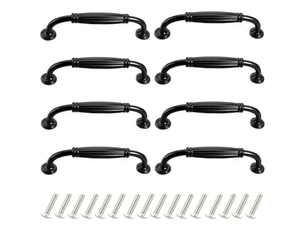 Jeu de 8 poignées de porte pour meubles, poignée moderne en alliage d'aluminium de 96mm pour tiroirs et armoires avec vis