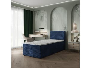 Lit avec rangement 90x200 cm <strong>MASSENO</strong>  <strong></strong> coloris bleu