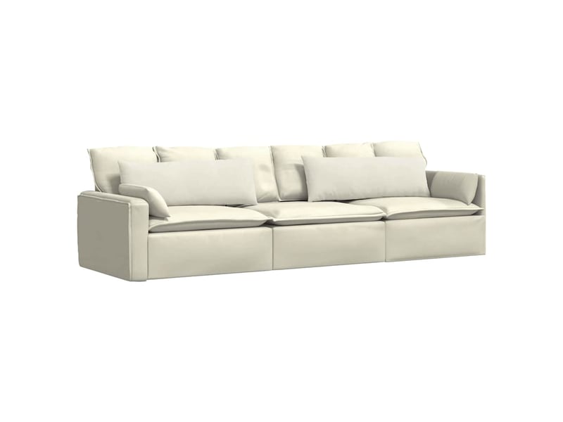  Lot de 2 coussins de canapé, coussins décoratifs crème 120 x 40 cm cf59036  - Conforama C