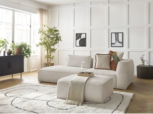 Canapé droit fixe BOBOCHIC LEOPOLD 4 places Tissu beige