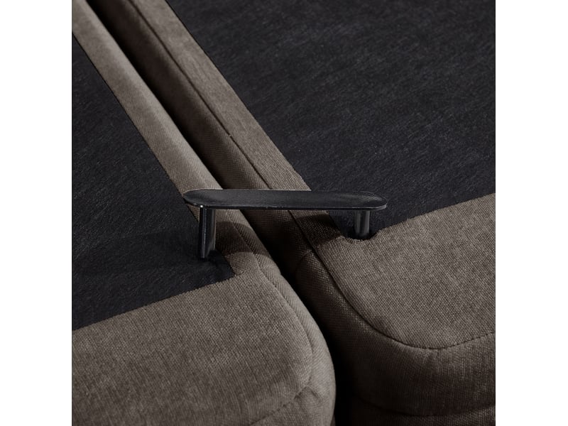 Canapé droit modulable 3 places 253x88x88 cm, coussins de soutien et accoudoirs, chenille, marron - Conforama E