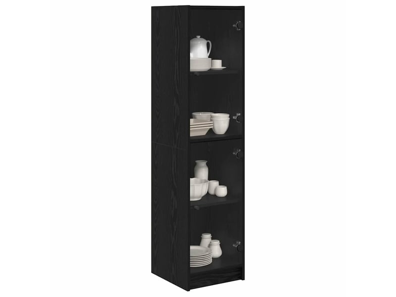  Buffet - haut armoire chêne noir 35 x 37 x 142 cm bois d'ingénierie  - Conforama C