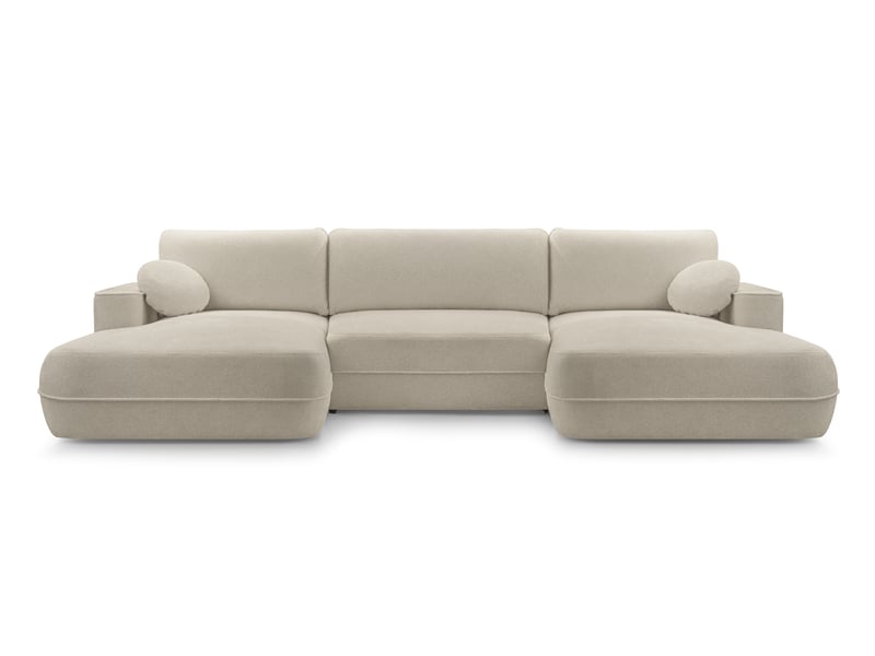  Canapé d’angle en u avec fonction lit peoni 364 cm beige Peoni - Conforama A