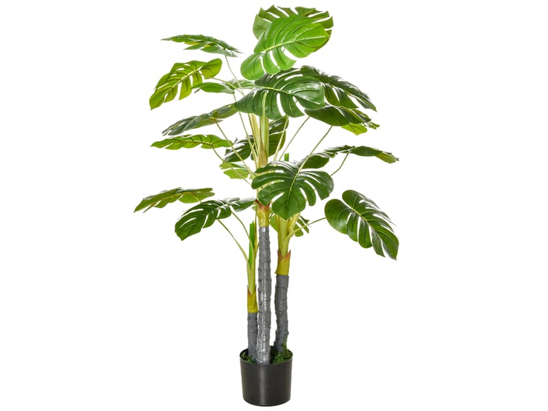  Arbre tropical décoratif, 120 cm de haut, avec 20 feuilles, pour la maison, le salon, la chambre, vert  - Conforama B