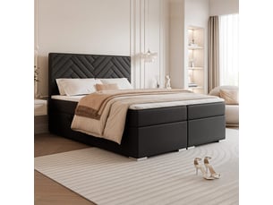 Lit coffre 160x200 cm <strong>IDOHOME</strong>  <strong>NEREA</strong> coloris noir