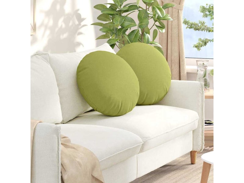  Lot de 2 coussins de siège, coussins décoratifs tissu vert clair ø50 x 19 cm cf59870  - Conforama B