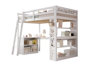 Lit avec rangement 90x200 cm <strong>MODENVIE</strong>  <strong></strong> coloris blanc