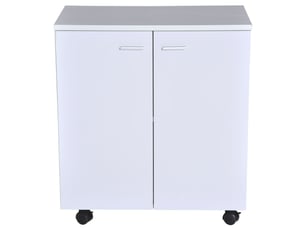 Meuble tv en bois à roulettes et 2 portes, meuble mobile, console avec tiroirs, 60 x 35 x 65 cm