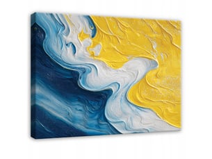 Tableau décoration murale impression sur toile abstrait aquarelle bleu - 60x40 cm - tableau décoration murale chambre et salon