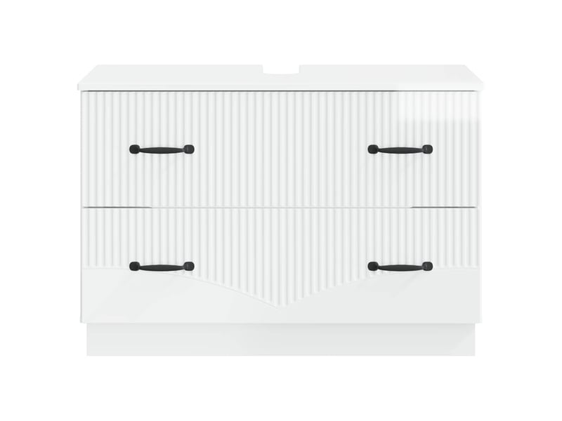 Meuble sous lavabo de salle de bain hoorn blanc brillant cf64903 - Conforama D