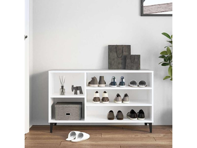  Meuble à chaussure | armoire à chaussures blanc 102x36x60 cm bois d'ingénierie shl828  - Conforama C